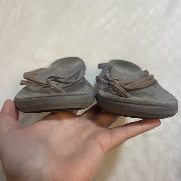 Ahnu Thong Sandals Flip Flop Grey Purple Womens 6 - Picture 4 of 7